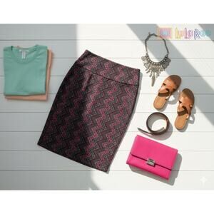 Nwt LuLaRoe Teal & Mauve Cassie Skirt